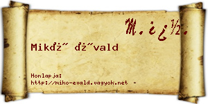 Mikó Évald névjegykártya